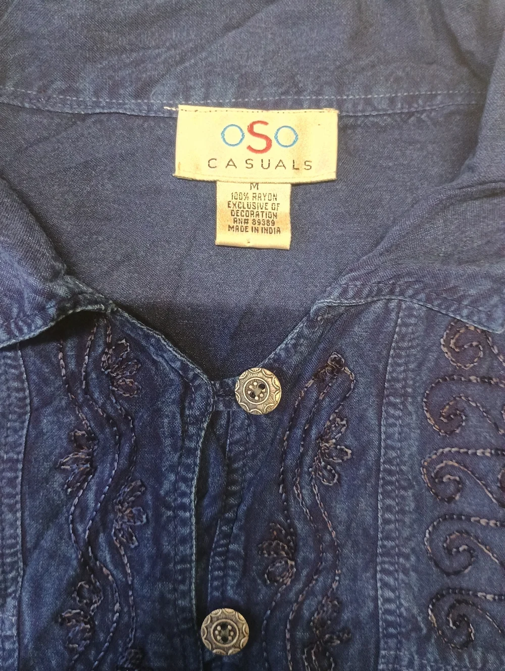 Oso 90's Casuals Women's Size M Boho Bell Sleeve Blouse